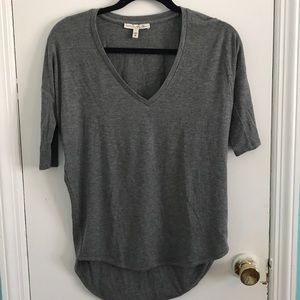 Loose Soft Grey V-Neck Tee